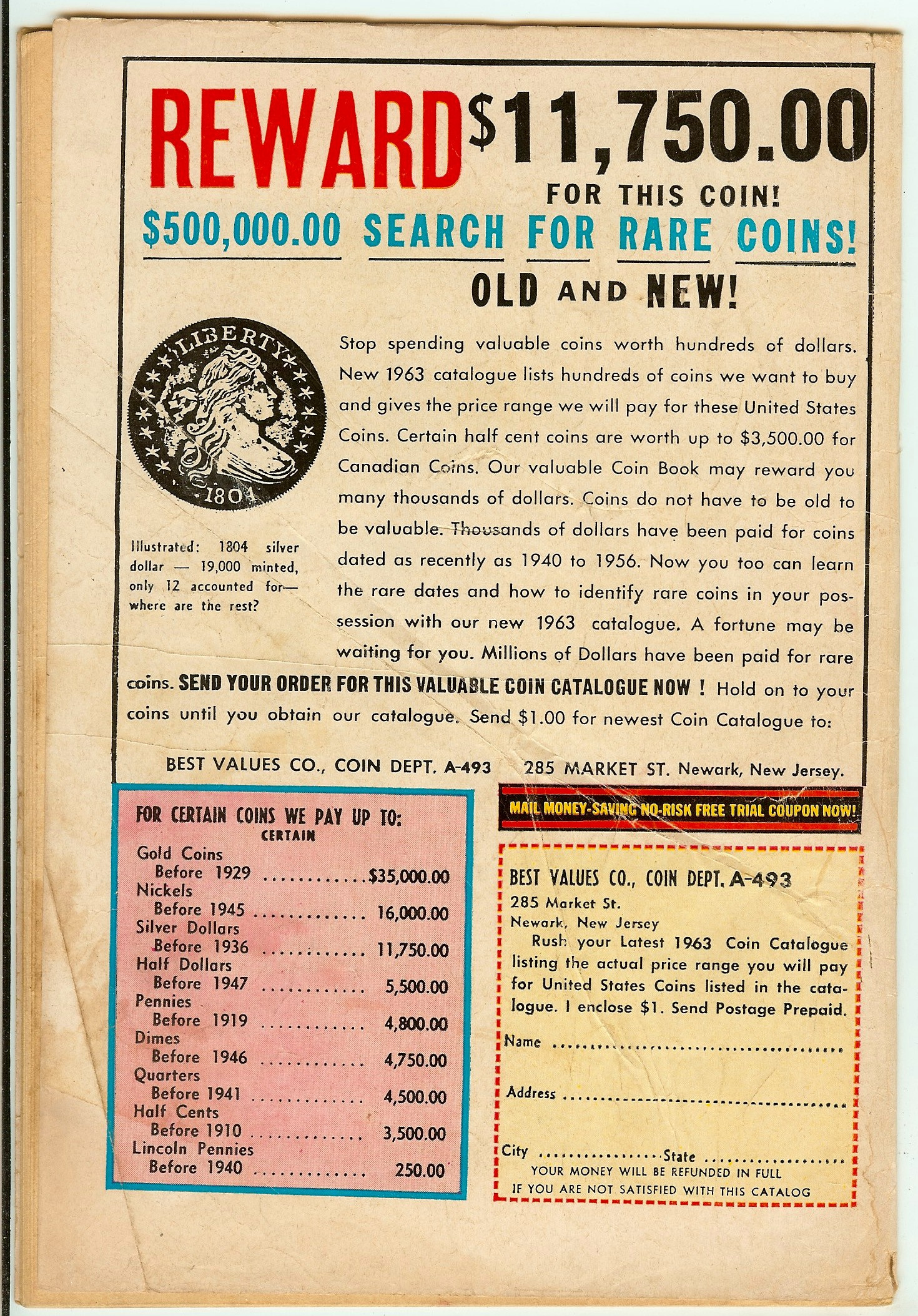 ADVENTURE COMICS Back Cover