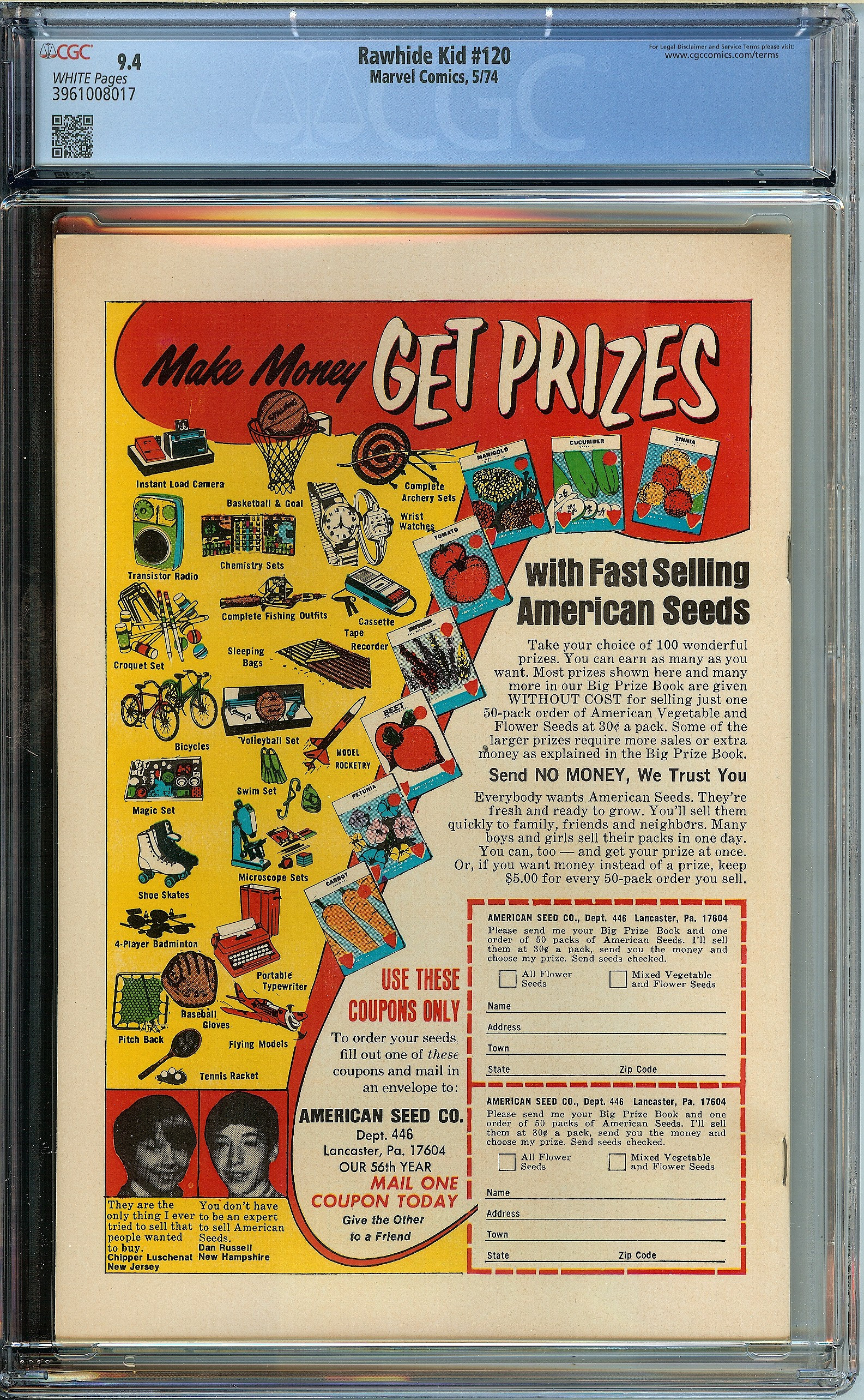 RAWHIDE KID Back Cover