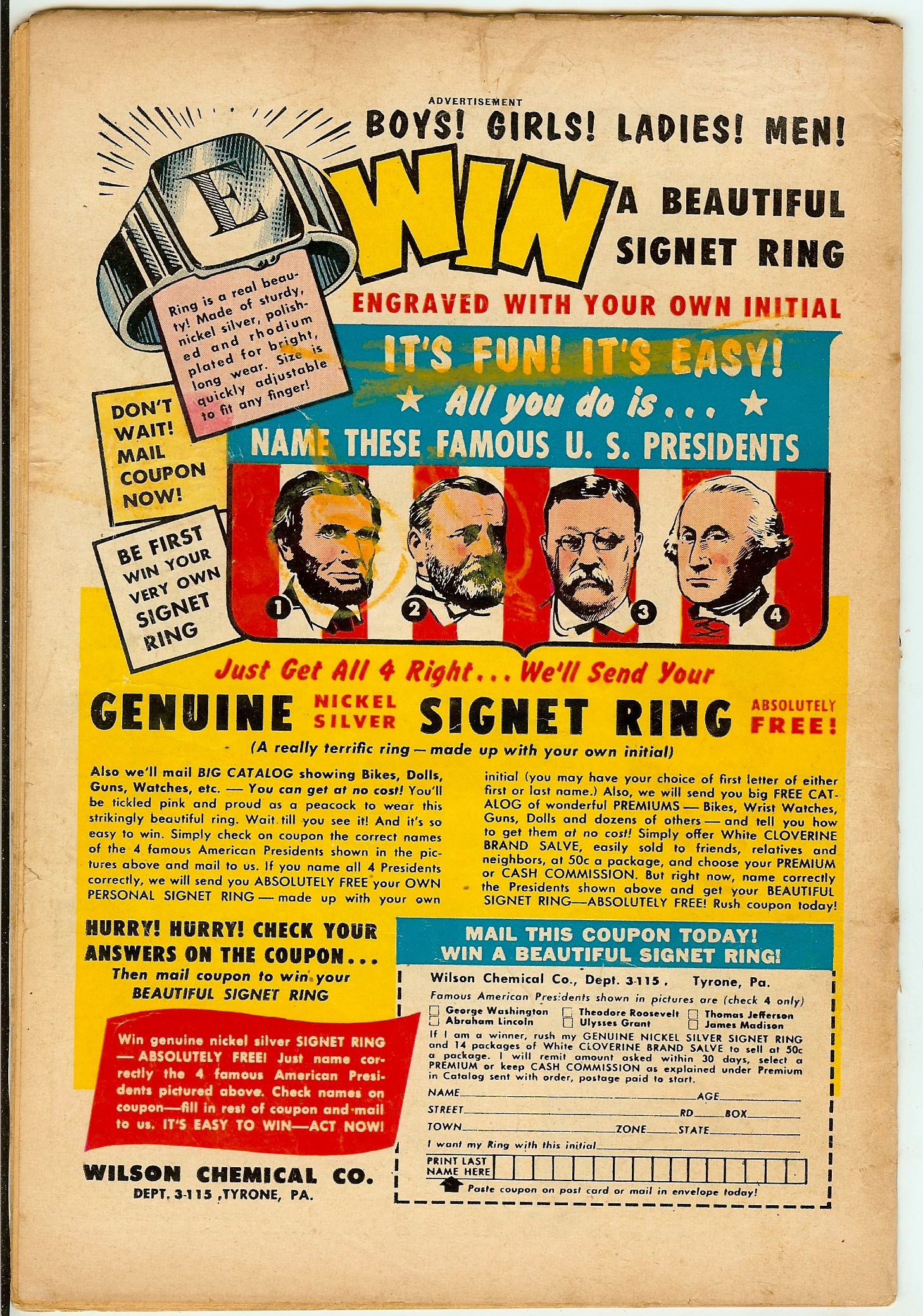 ADVENTURE COMICS Back Cover