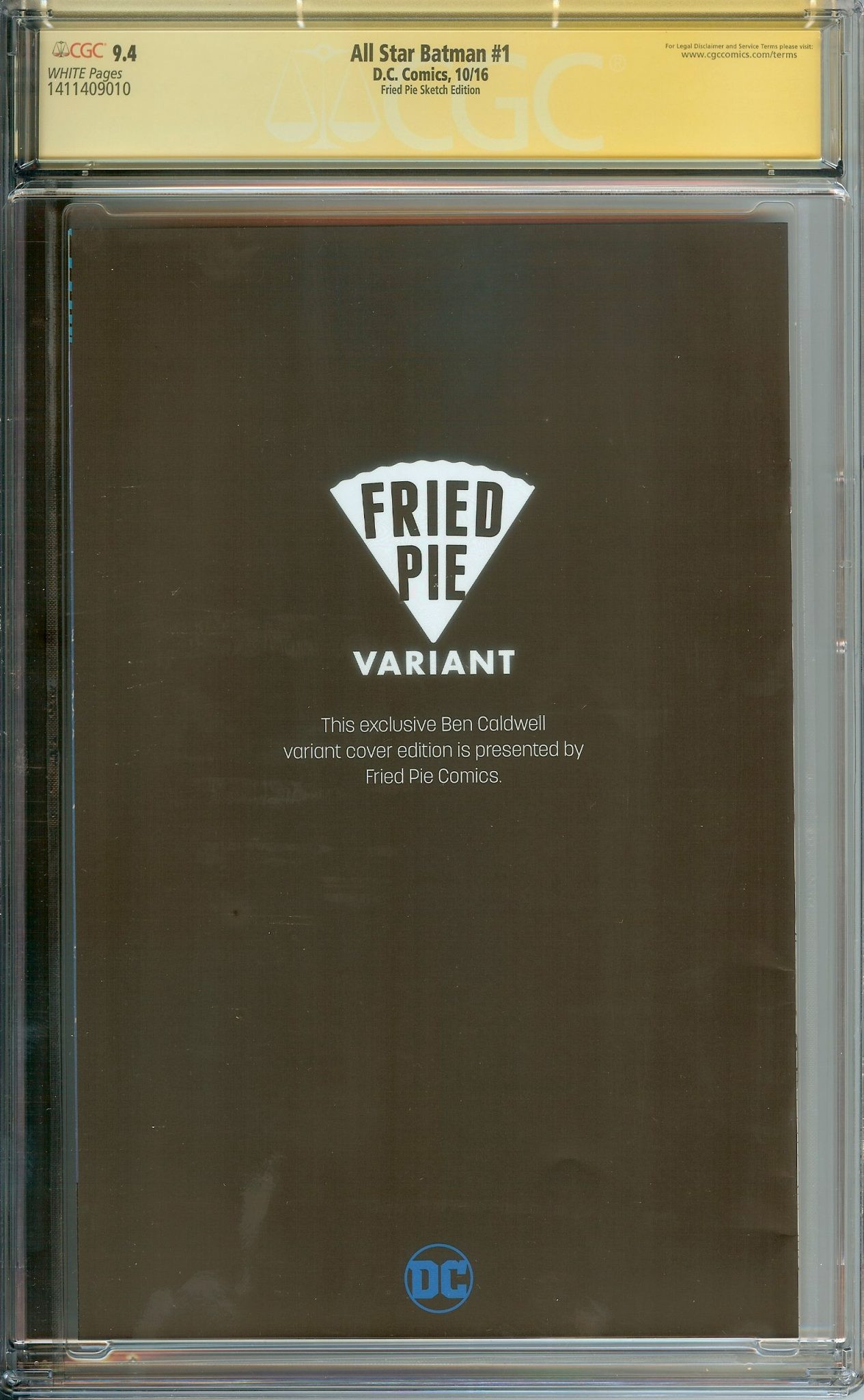 ALL STAR BATMAN Back Cover