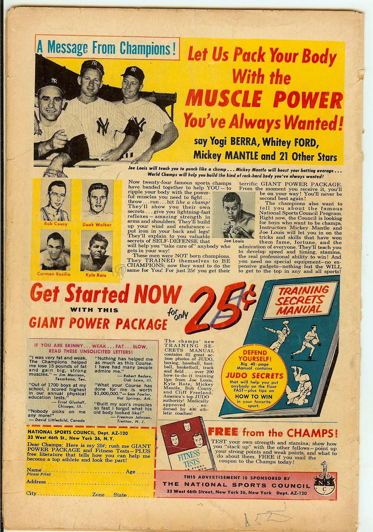 ACTION COMICS Back Cover