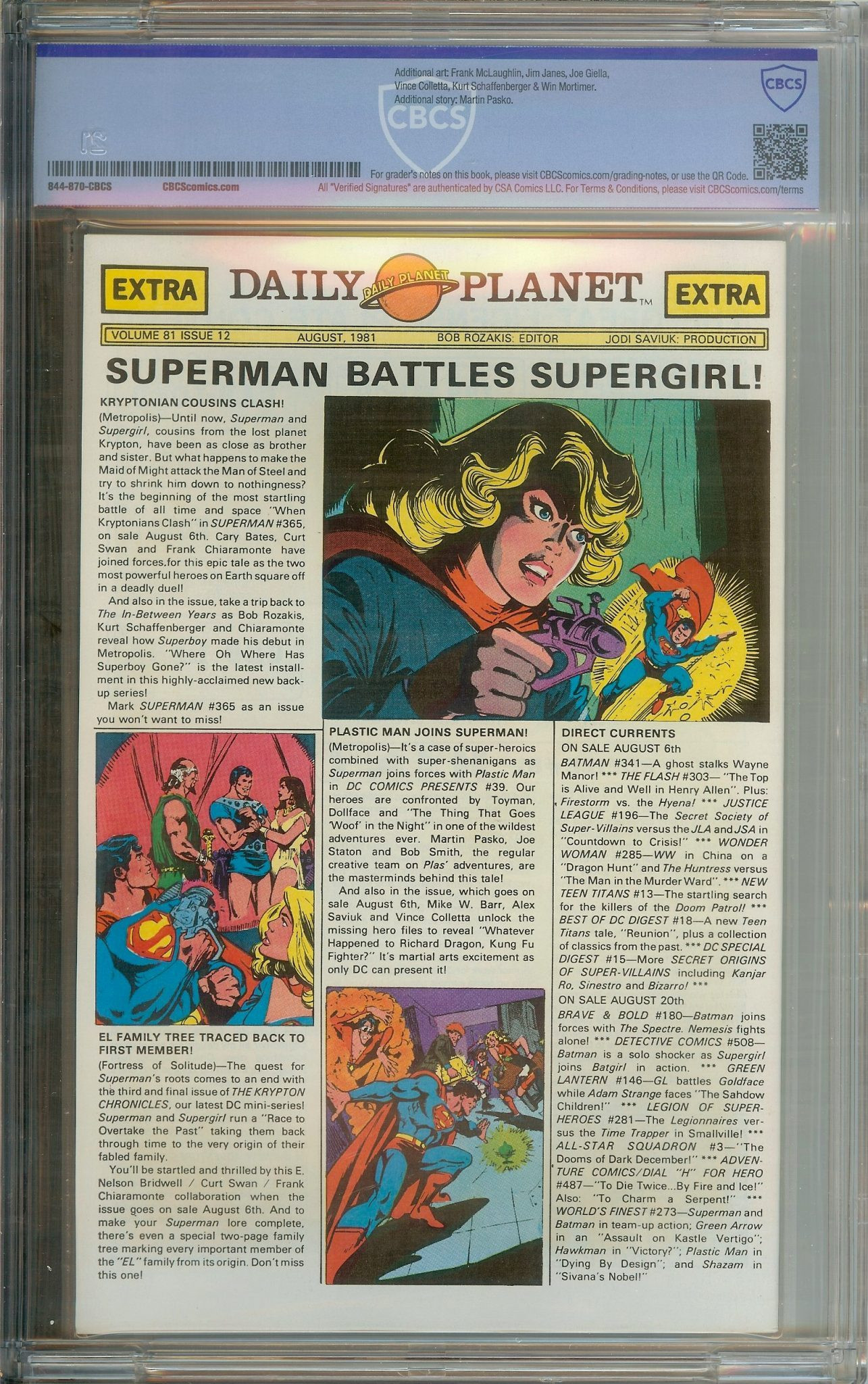 SUPERMAN FAMILY Back Cover