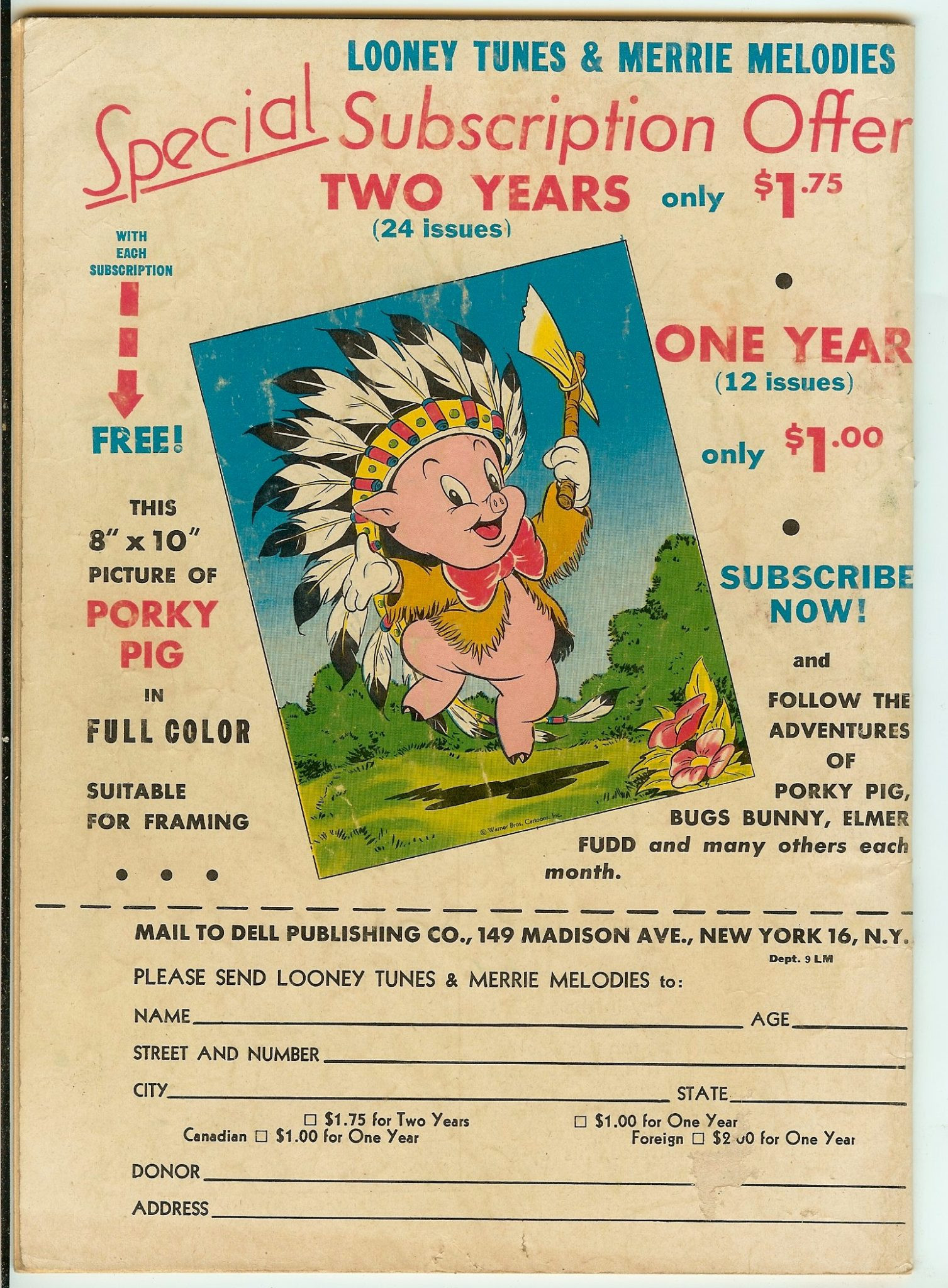 LOONEY TUNES MERRIE MELODIES Back Cover