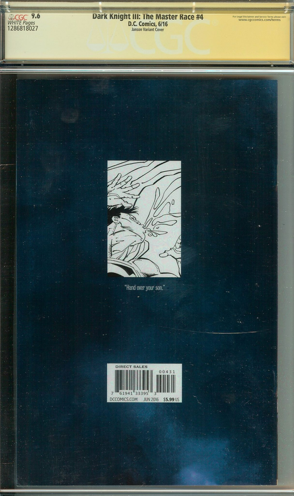 DARK KNIGHT III: THE MASTER RACE Back Cover