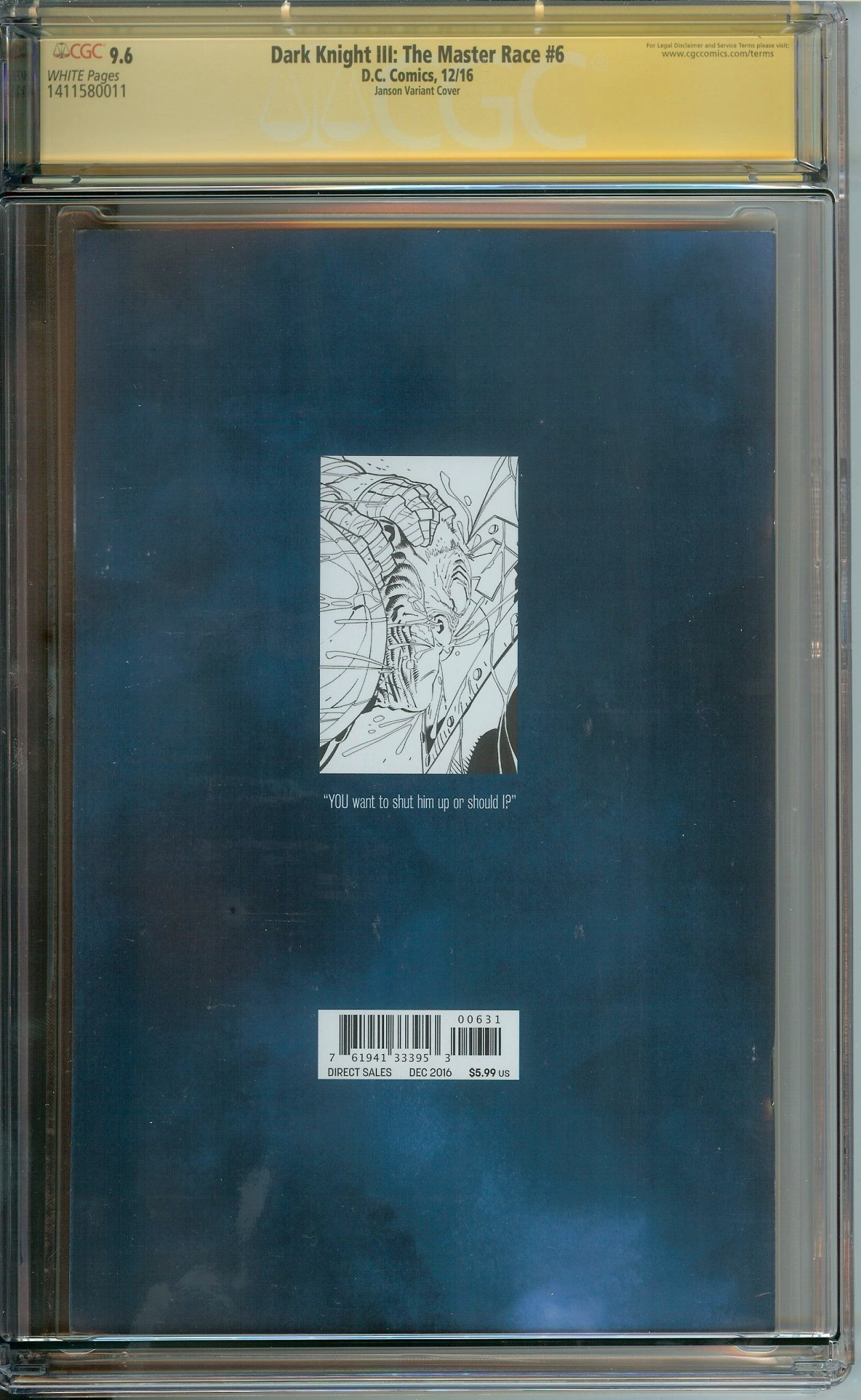 DARK KNIGHT III: THE MASTER RACE Back Cover
