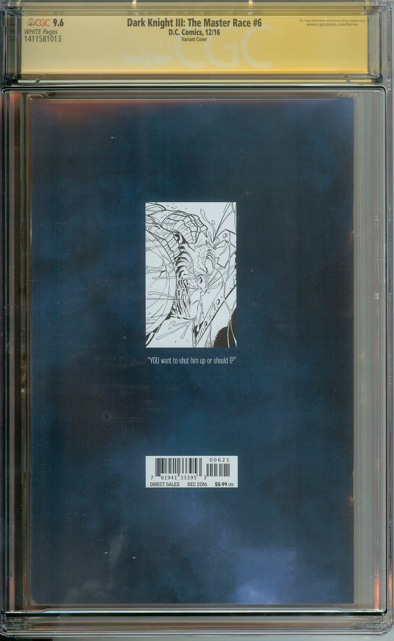 DARK KNIGHT III: THE MASTER RACE Back Cover