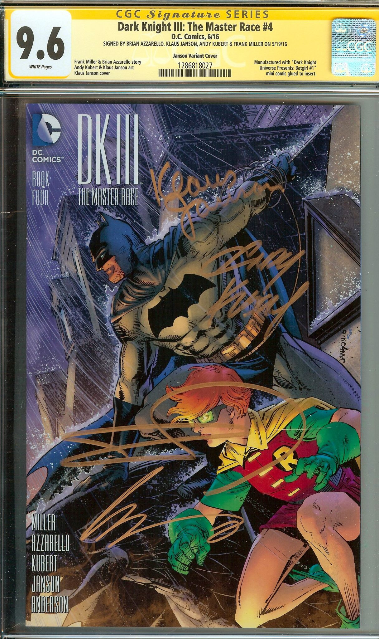 DARK KNIGHT III: THE MASTER RACE Front Cover