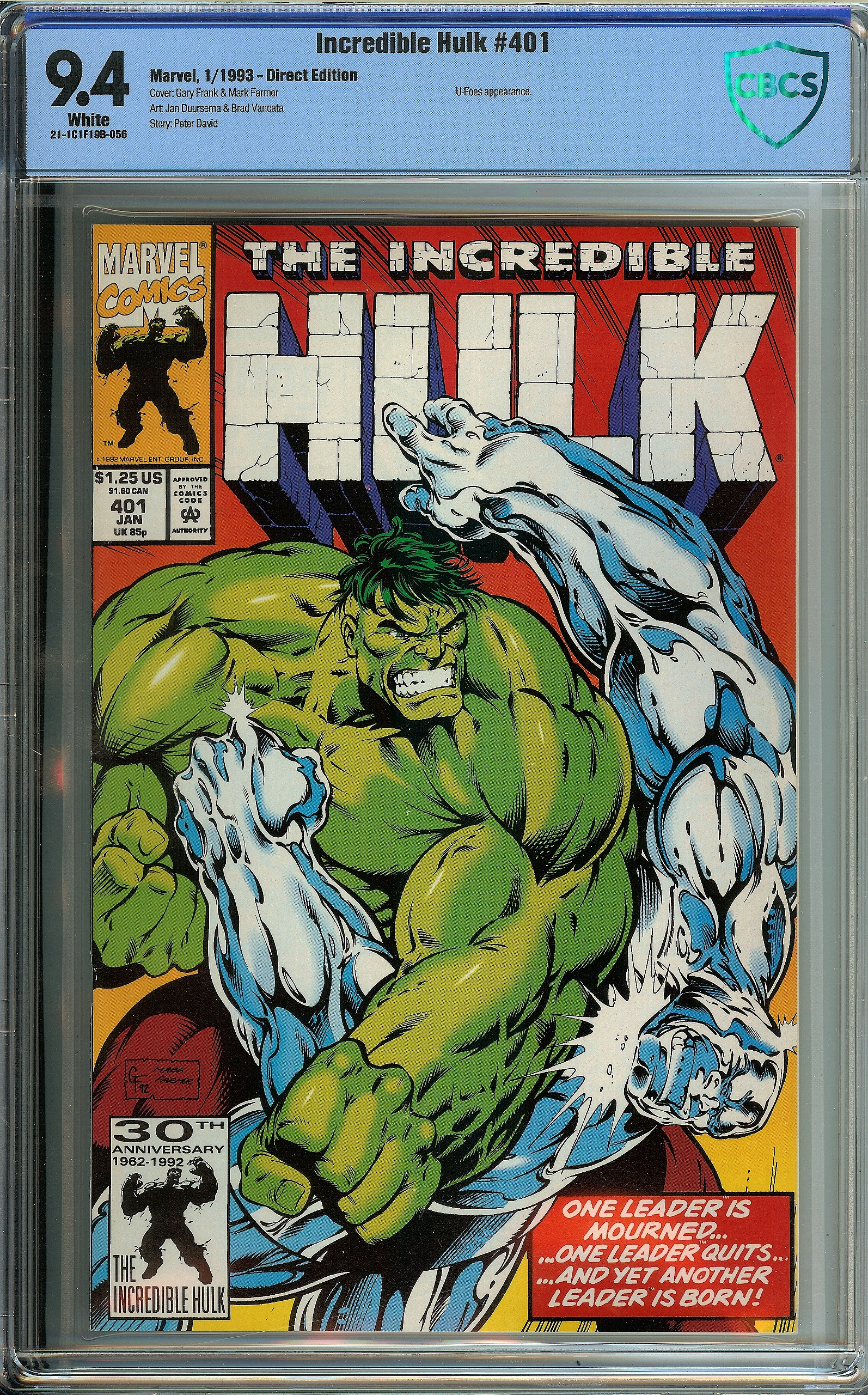 INCREDIBLE HULK Front Cover