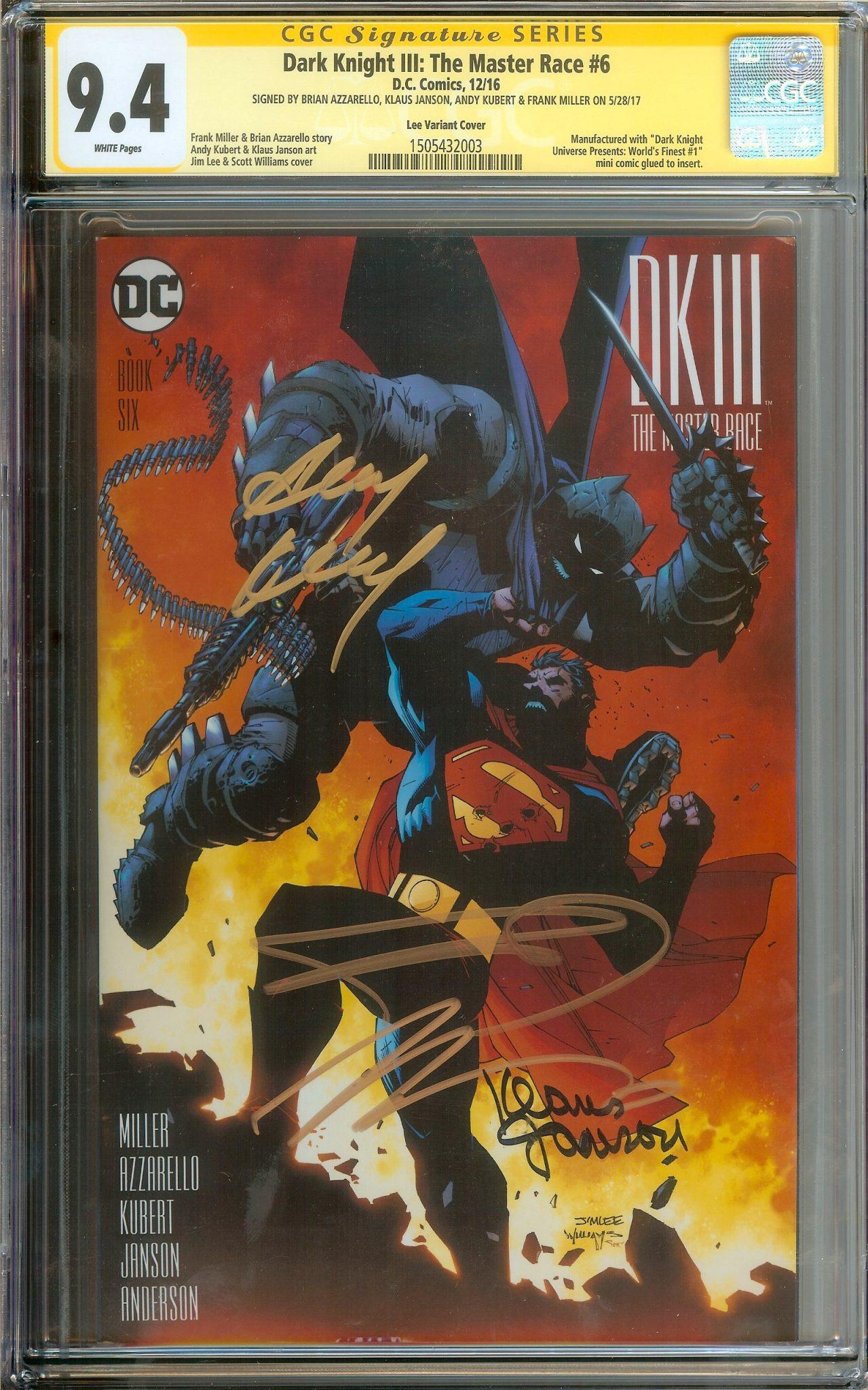 DARK KNIGHT III: THE MASTER RACE Front Cover