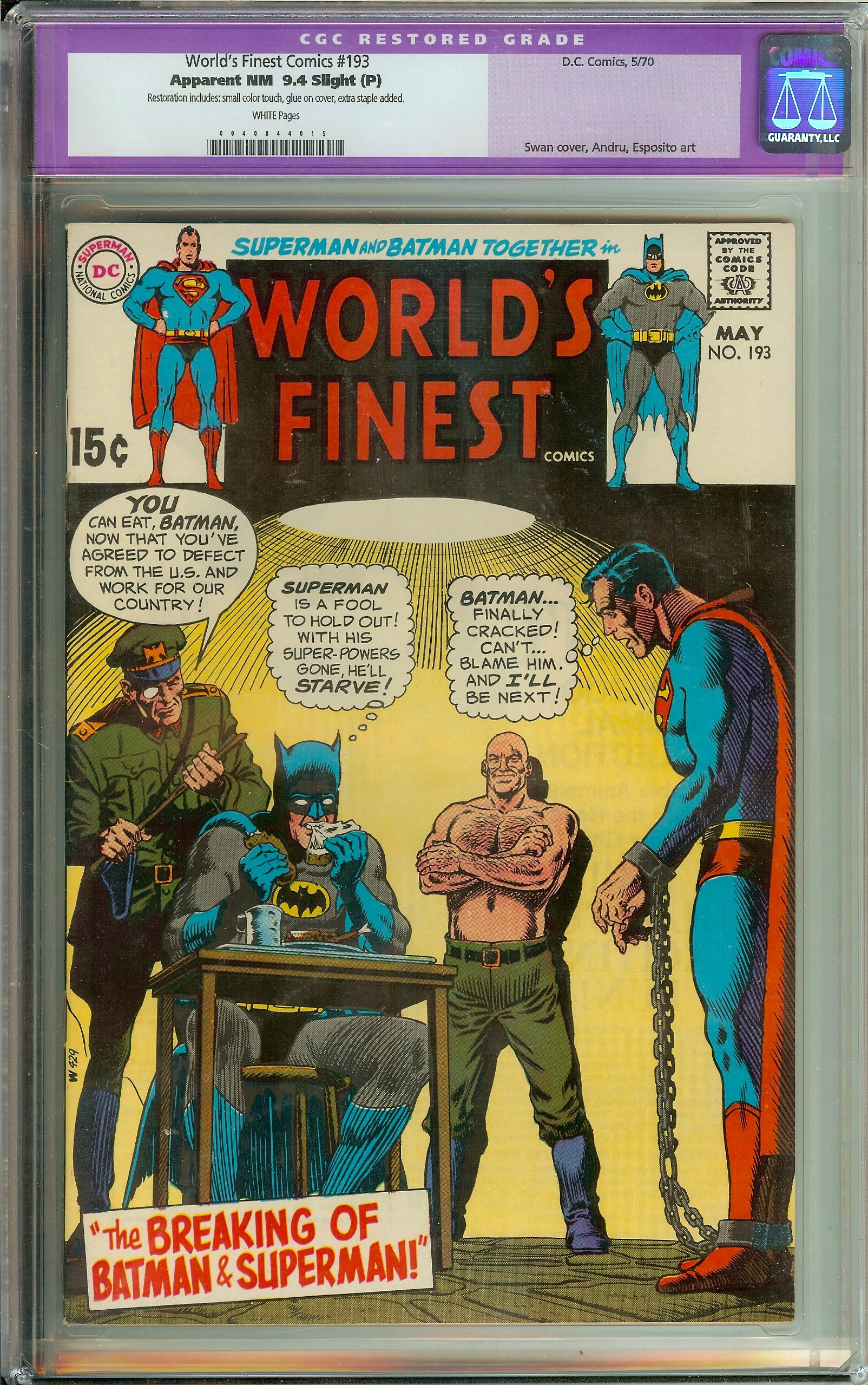 WORLD'S FINEST COMICS Front Cover