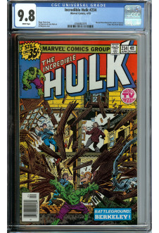 INCREDIBLE HULK #234 CGC 9.8 WHITE PAGES front cover