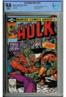 INCREDIBLE HULK #257 CBCS 9.8 WHITE PAGES front cover