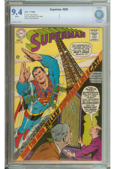 SUPERMAN #208 CBCS 9.4 WHITE PAGES front cover