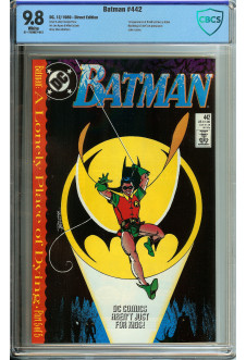 BATMAN #442 CBCS 9.8 WHITE PAGES front cover