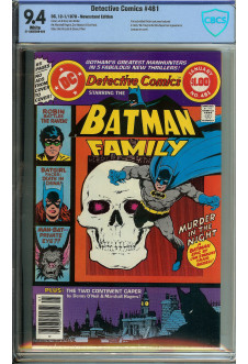 DETECTIVE COMICS #481 CBCS 9.4 WHITE PAGES front cover