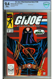 G.I. JOE, A REAL AMERICAN HERO #100 CBCS 9.4 WHITE PAGES front cover