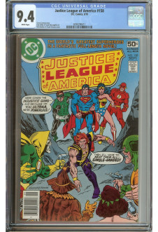 JUSTICE LEAGUE OF AMERICA #158 CGC 9.4 WHITE PAGES front cover