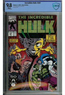 INCREDIBLE HULK #387 CBCS 9.8 WHITE PAGES front cover