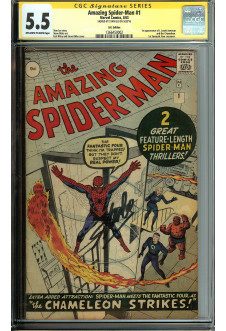 AMAZING SPIDER-MAN #1 CGC 5.5 OW/WH PAGES U.K. VARIANT cover