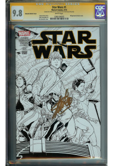 STAR WARS #1 CGC 9.8 WHITE PAGES QUESADA SKETCH front cover