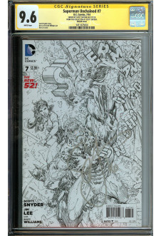 SUPERMAN UNCHAINED #7 CGC 9.6 WHITE PAGES SKETCH front cover