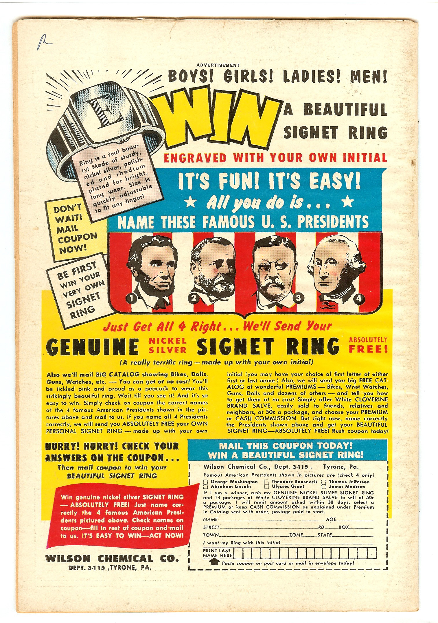 ADVENTURE COMICS Back Cover