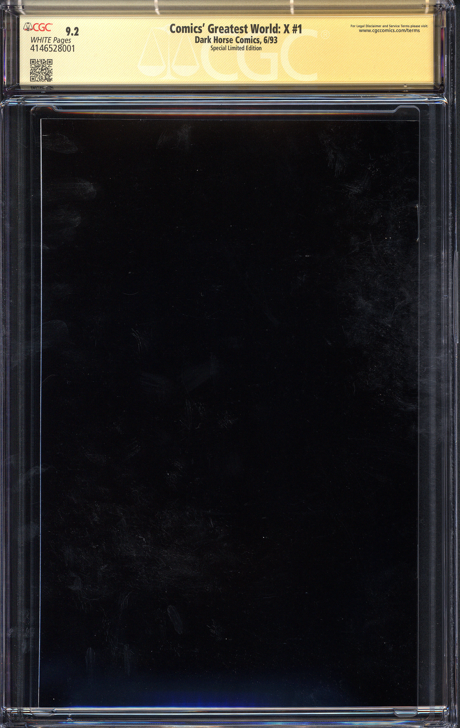 COMICS' GREATEST WORLD: X Back Cover