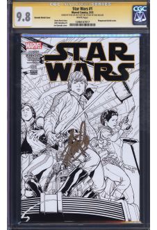 STAR WARS #1 CGC 9.8 WHITE PAGES QUESADA SKETCH front cover