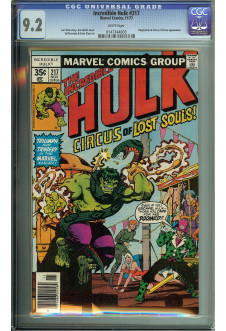 INCREDIBLE HULK #217 CGC 9.2 WHITE PAGES front cover