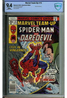MARVEL TEAM-UP #73 CBCS 9.4 WHITE PAGES front cover