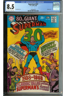 SUPERMAN #207 CGC 8.5 OW/WH PAGES front cover