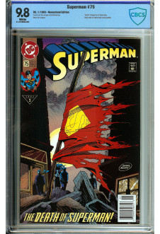 SUPERMAN #75 CBCS 9.8 WHITE PAGES front cover
