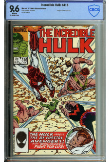 INCREDIBLE HULK #316 CBCS 9.6 WHITE PAGES front cover
