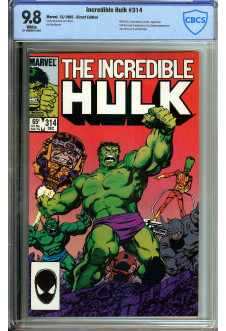 INCREDIBLE HULK #314 CBCS 9.8 WHITE PAGES front cover