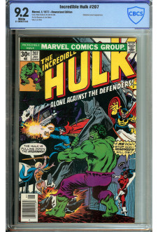 INCREDIBLE HULK #207 CBCS 9.2 WHITE PAGES front cover