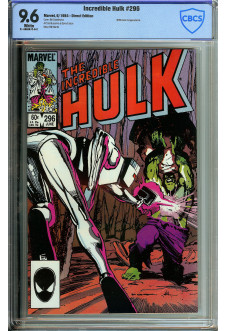 INCREDIBLE HULK #296 CBCS 9.6 WHITE PAGES front cover