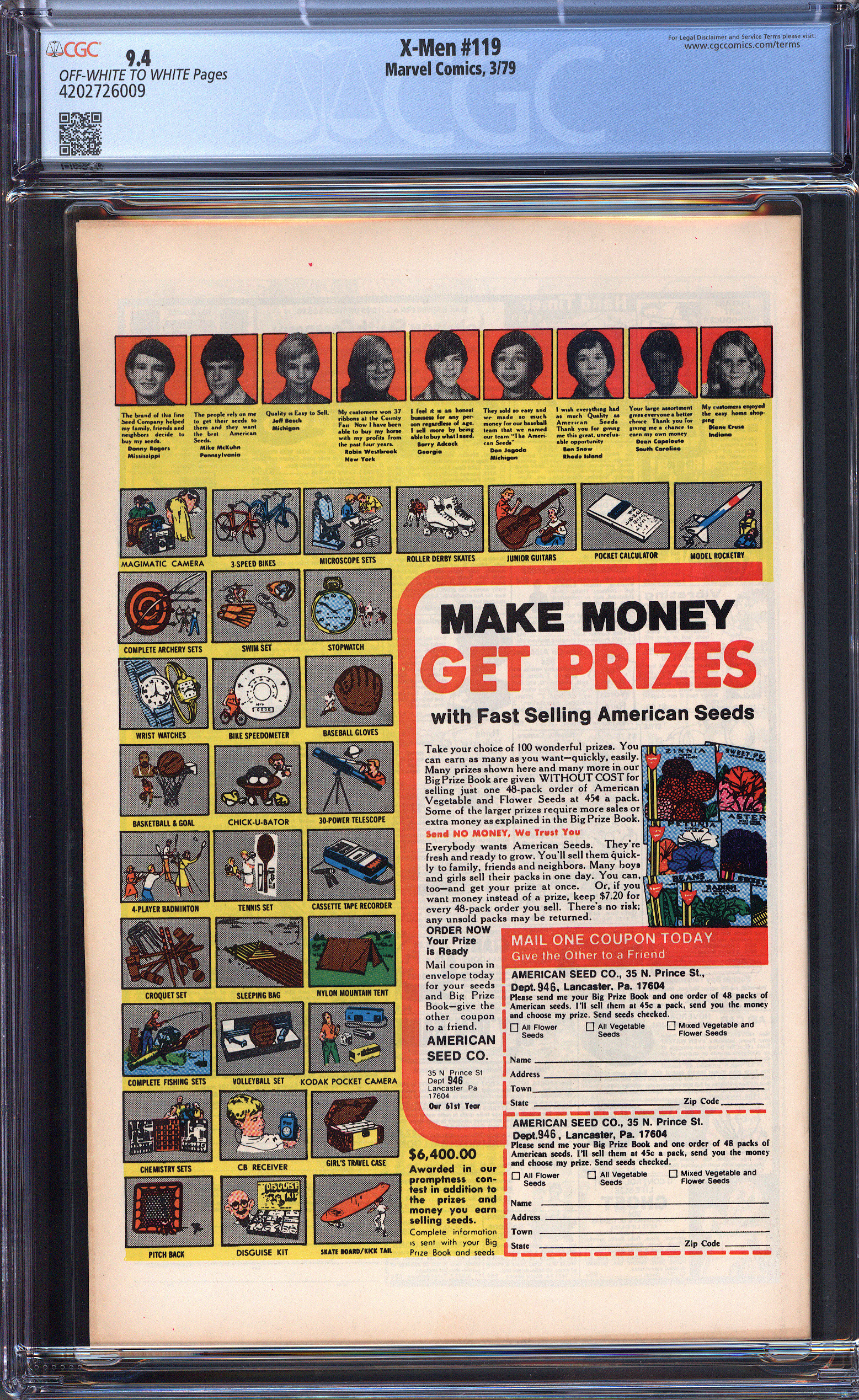 X-MEN Back Cover