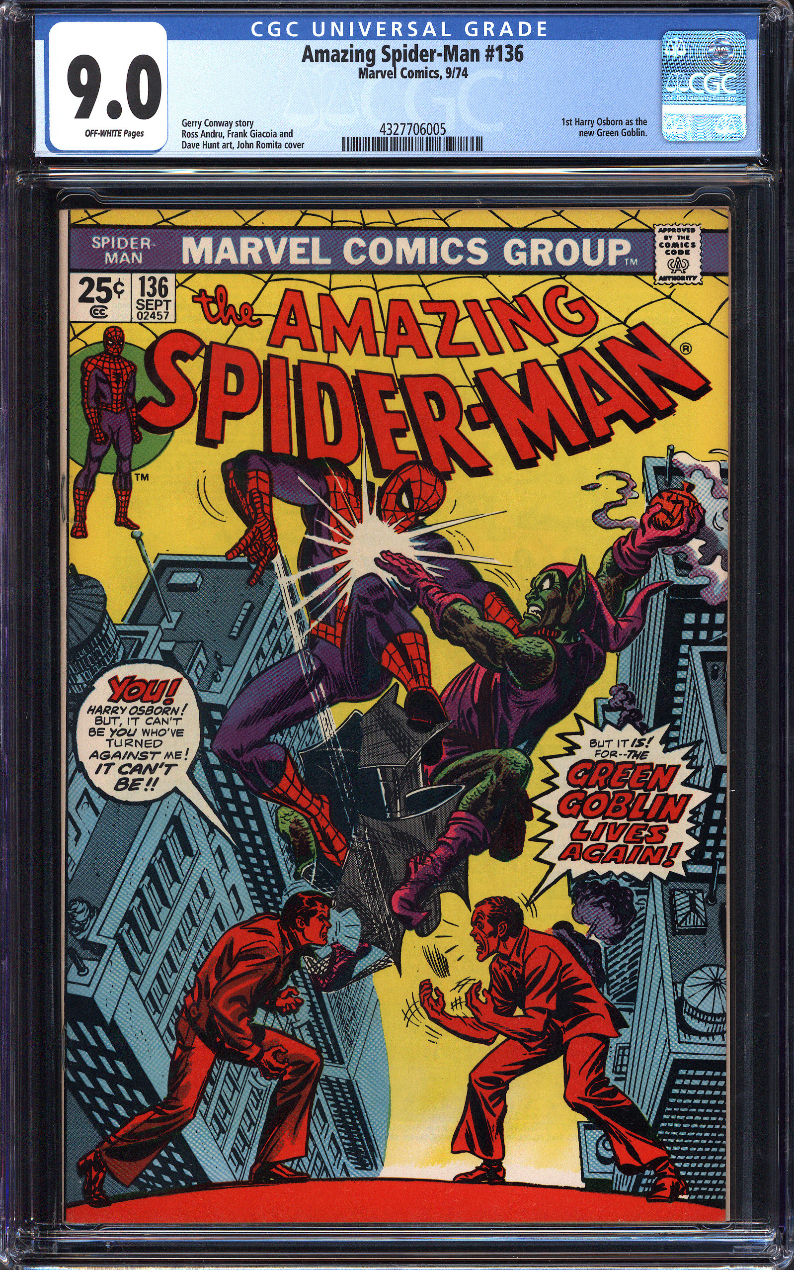 AMAZING SPIDER-MAN #136 CGC 9.0 OW PAGES | Reece's Rare Comics