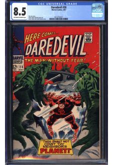 DAREDEVIL #28 CGC 8.5 OW/WH PAGES front cover