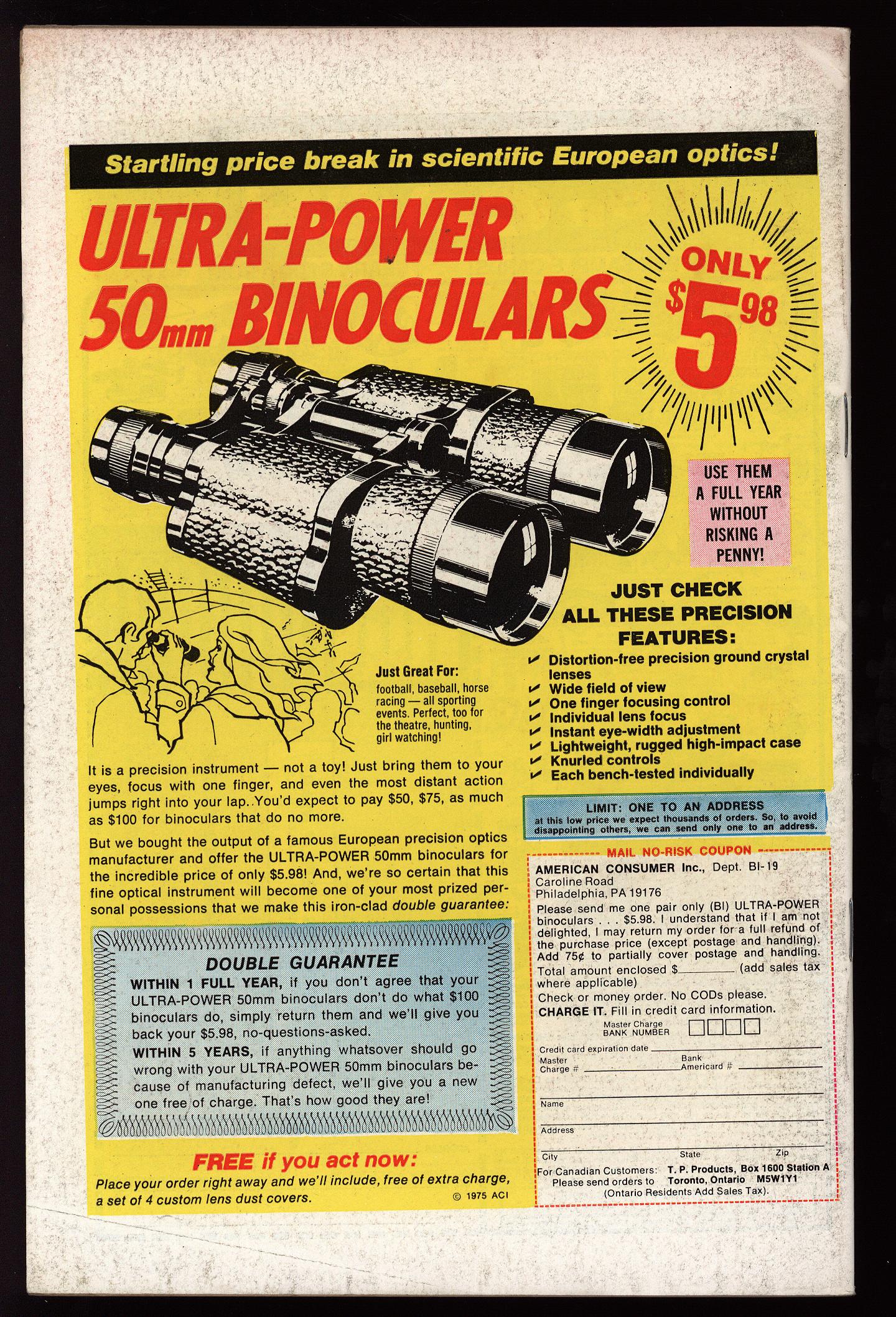 MARVEL PREMIERE Back Cover