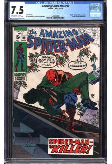 AMAZING SPIDER-MAN #90 CGC 7.5 OW/WH PAGES front cover