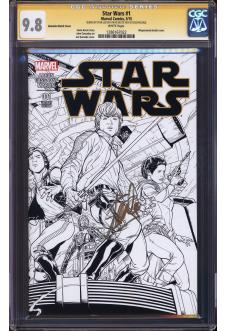 STAR WARS #1 CGC 9.8 WHITE PAGES QUESADA SKETCH front cover
