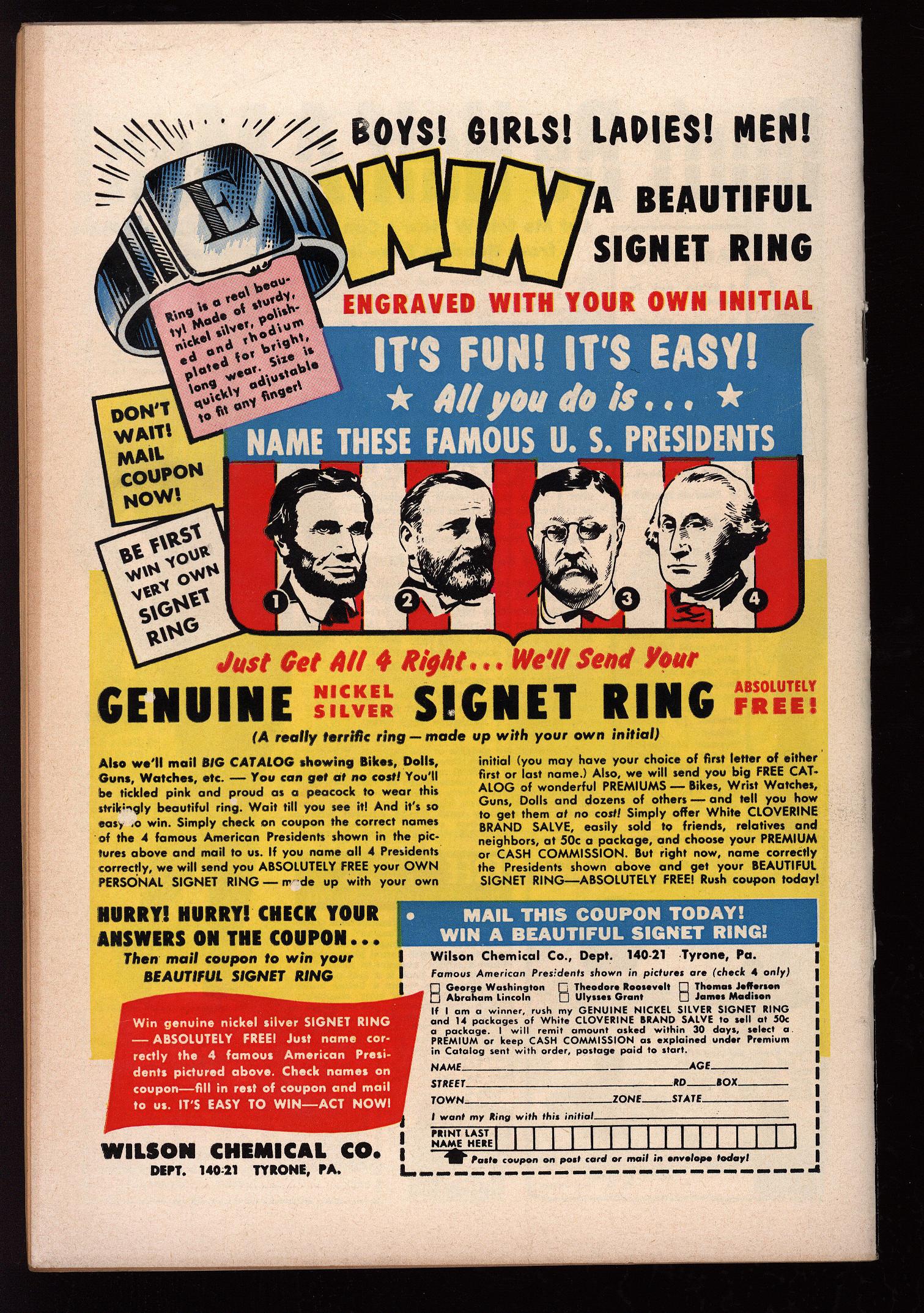 ARCHIE COMICS Back Cover