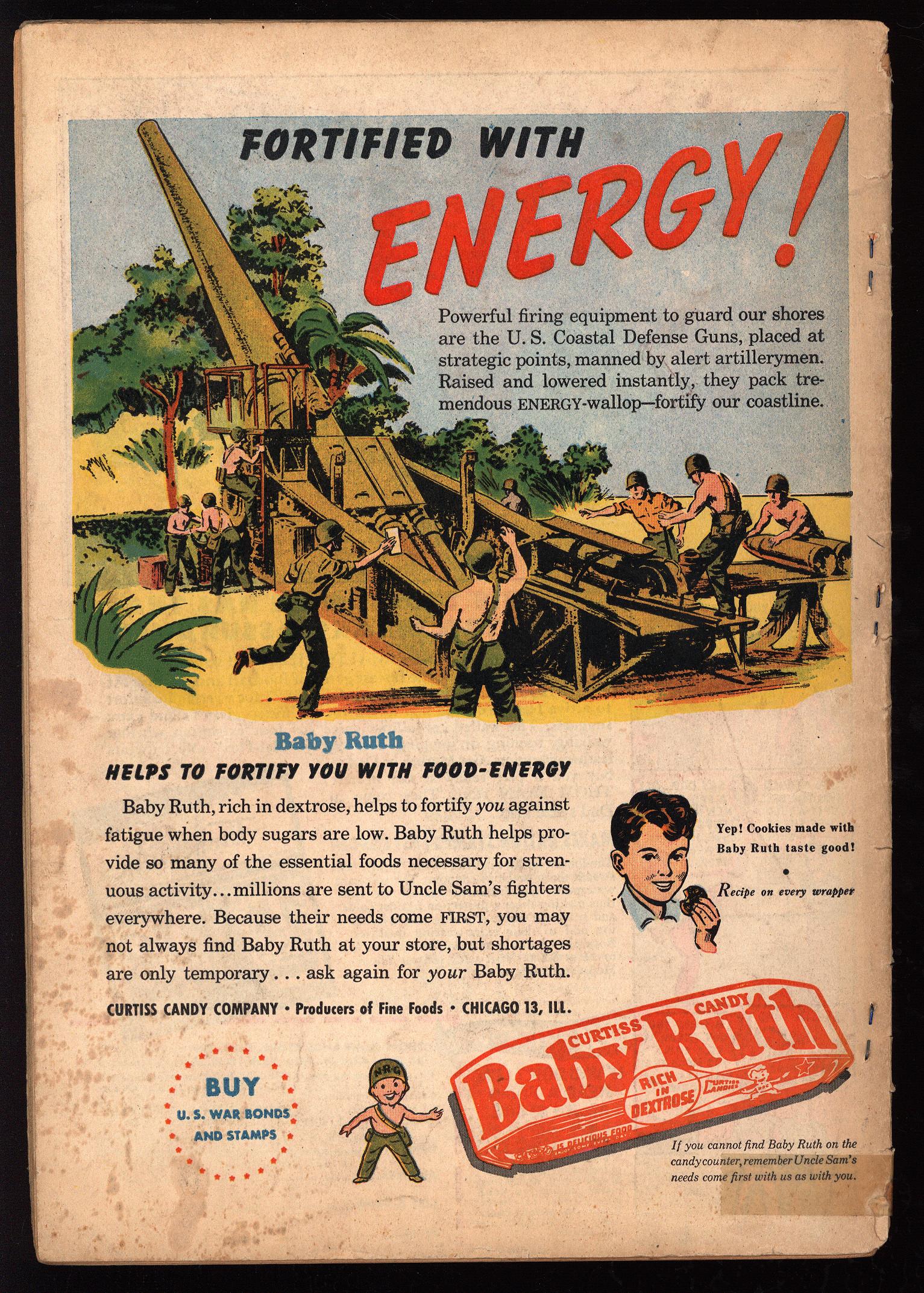 WHIZ COMICS Back Cover