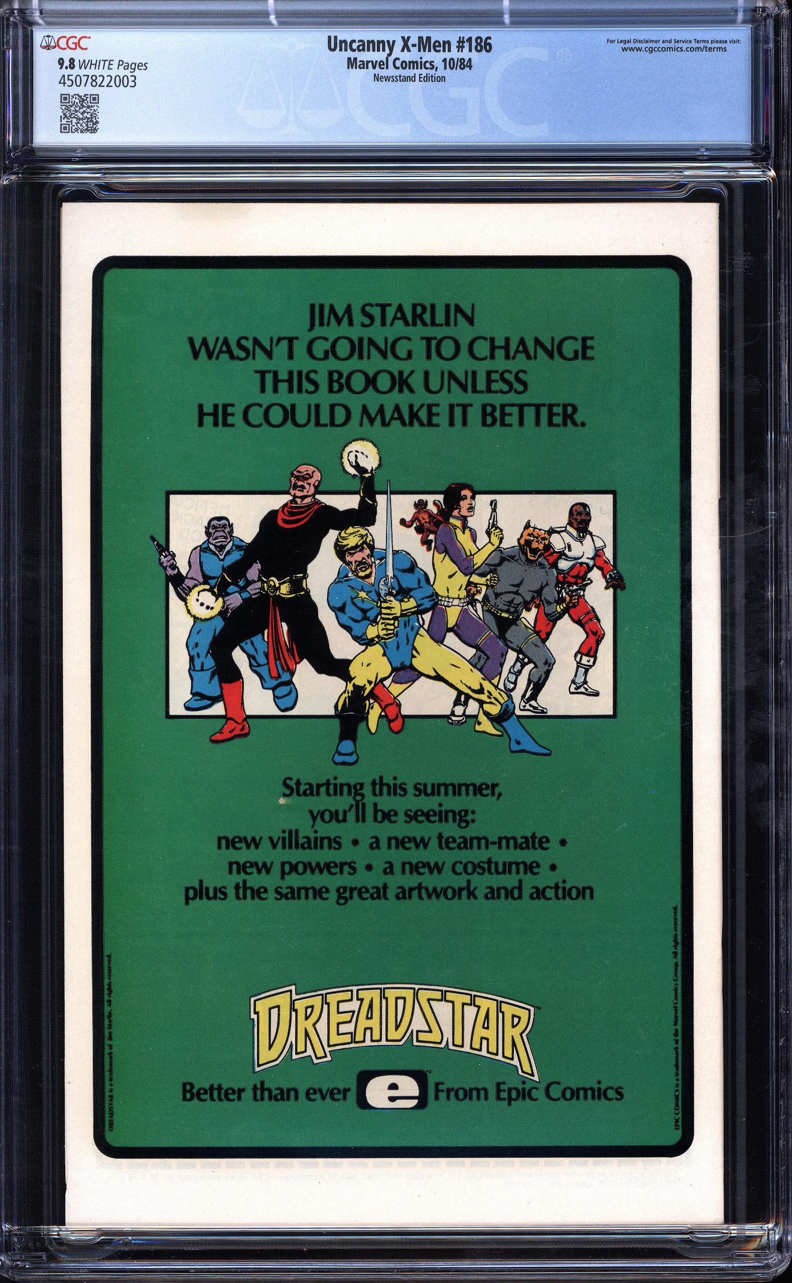 X-MEN Back Cover