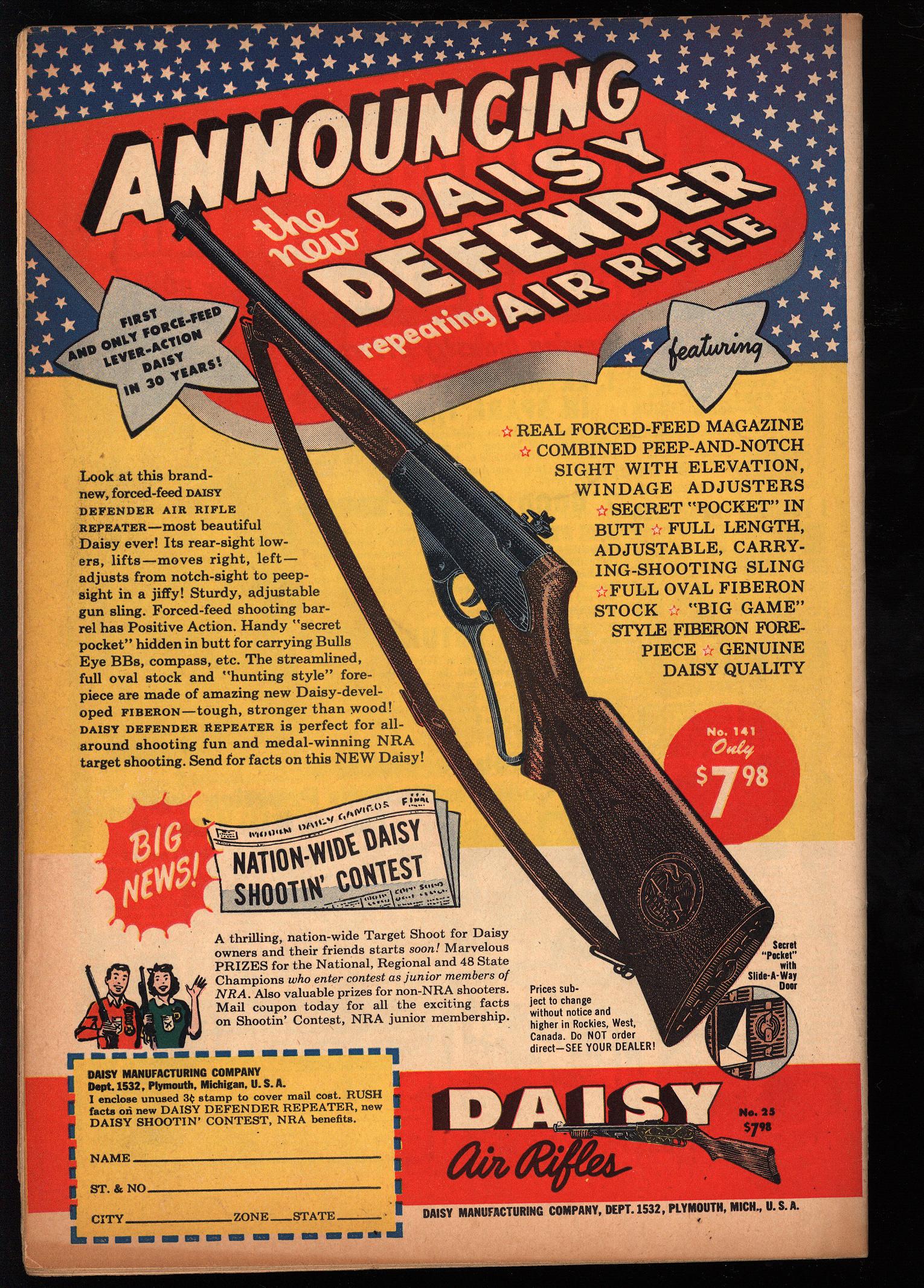 WESTERN COMICS Back Cover