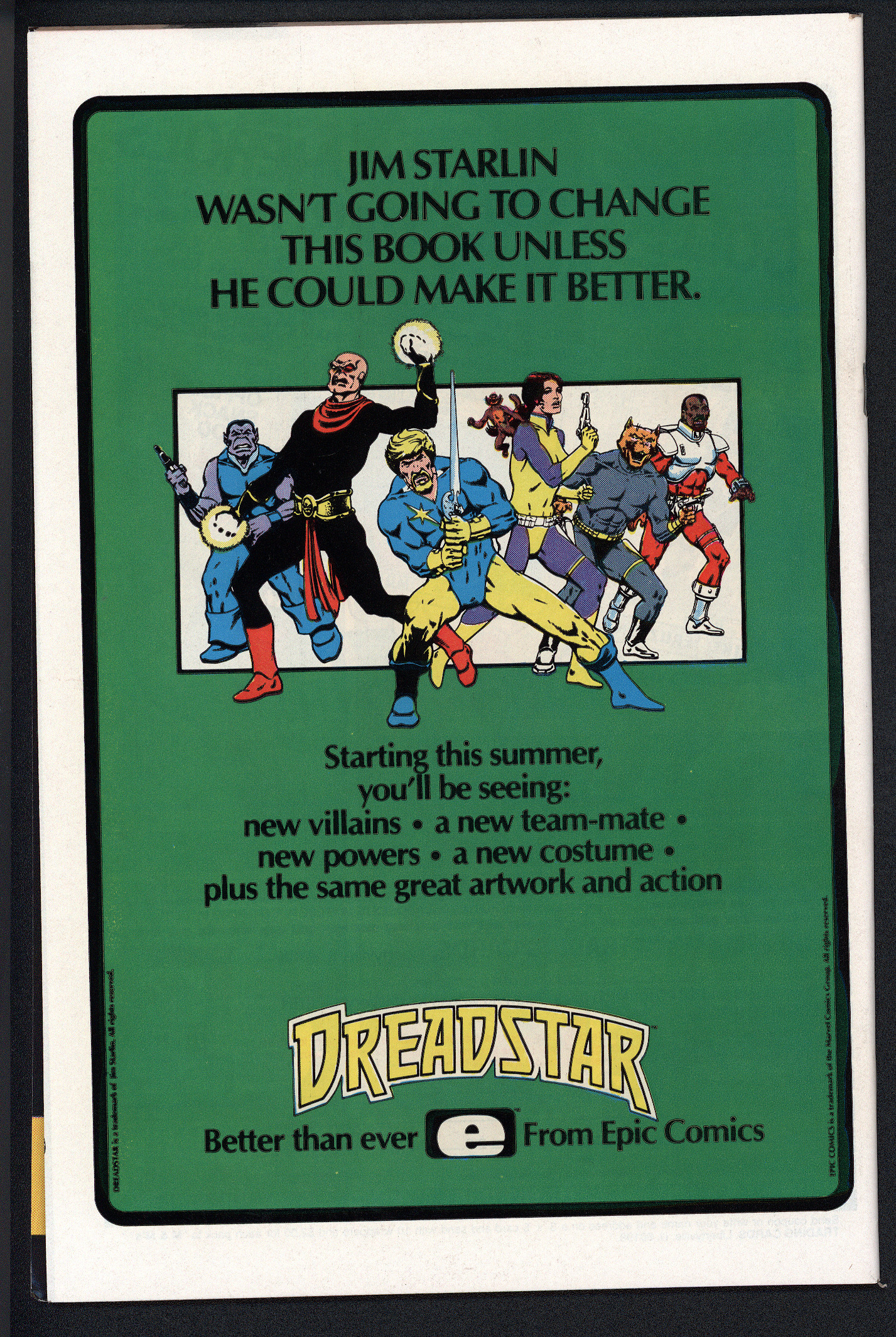 X-MEN Back Cover