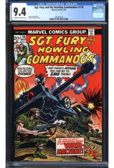 SGT. FURY AND HIS HOWLING COMMANDOS #118 CGC 9.4 OW/WH PAGES front cover