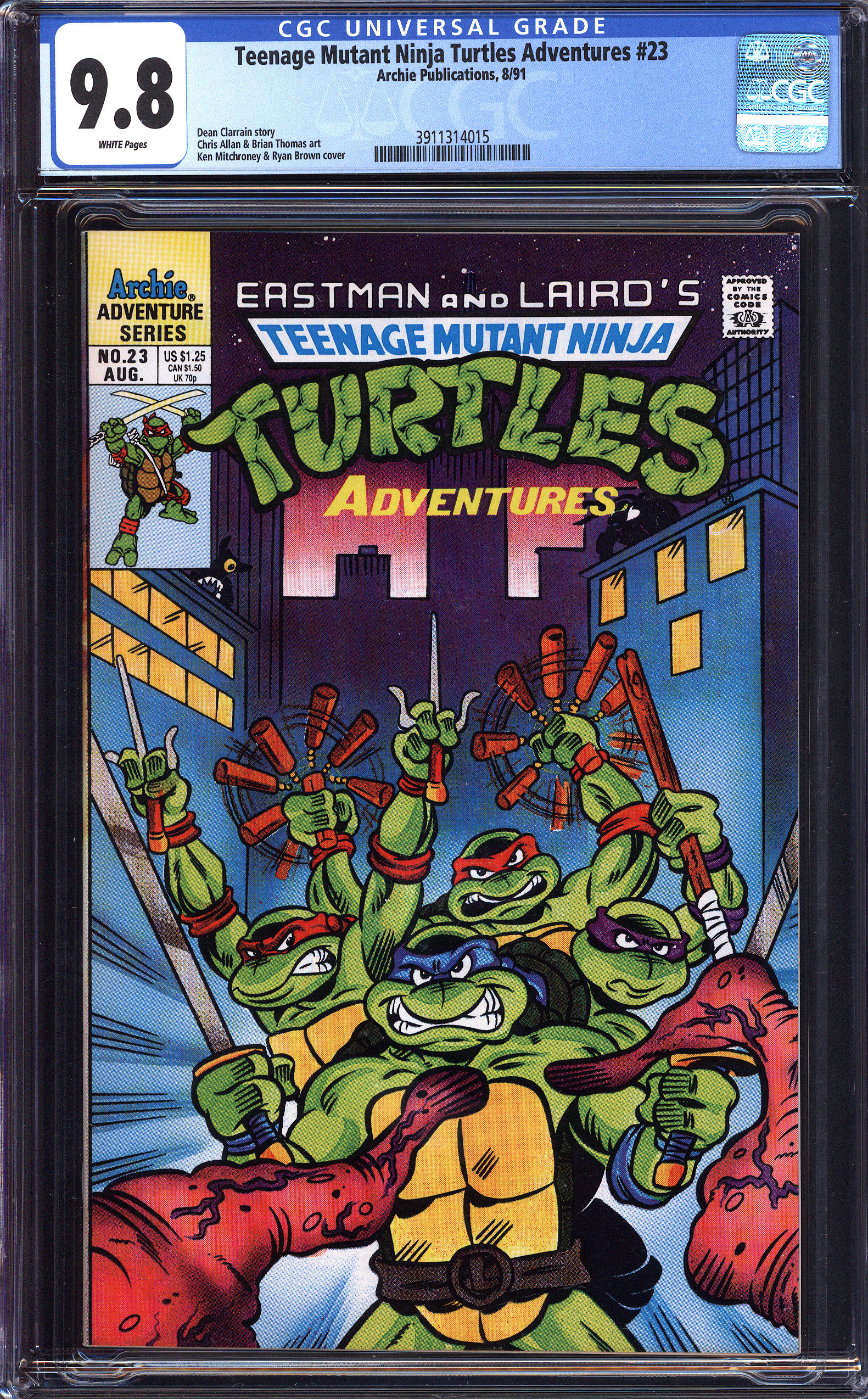 TEENAGE MUTANT NINJA TURTLES ADVENTURES Front Cover