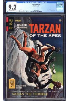 TARZAN #166 CGC 9.2 OW/WH PAGES front cover